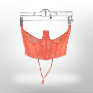 Sheer orange Coral  Bustier Top